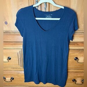 Tahari Women's Navy Blue V-Neck Top